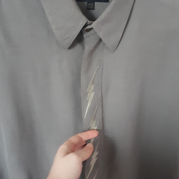 Dark Green Bruttini Men's Button Down Shirt - Picture 4 of 8